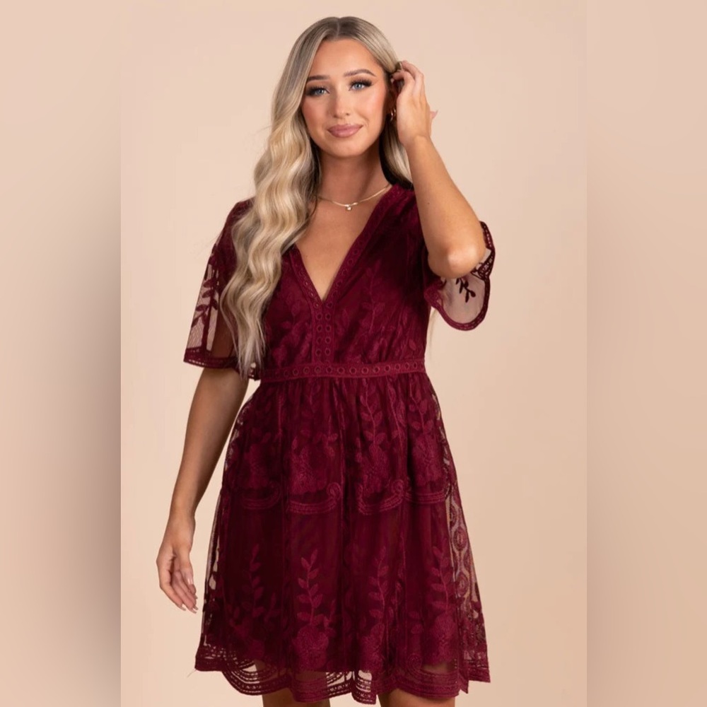 Light My Fire Wine Purple Lace Mini Dress - new with tags!